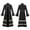 Black, variant on Clergy Robe for Women Long Sleeve Stand Collar Cassock Flared Sleeves Button Vestments Halloween Cosplay Costume