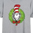 thumbnail image 3 of The Cat in the Hat - Cat Wreath - Juniors Oversized Graphic T-Shirt, 3 of 5