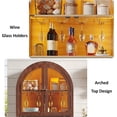 thumbnail image 5 of Conate 70" Tall Arched Kitchen Pantry Cabinet with LED Light, Fluted Storage Cabinets with Stemware Rack, Glass Doors for Dining Room & Living Room, 5 of 7