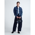 thumbnail image 3 of Free Assembly Women's and Women's Plus Pleated Peplum Denim Jacket, Sizes XS-4X, 3 of 6