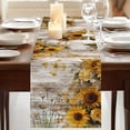 thumbnail image 3 of Table Runners 72 Inches Long Dress Scarves, Farmhouse Sunflower Farmhouse Kitchen/Dining Table Runner, Coffee Tablerunners, Vintage Daisy Butterflies Rustic Wood 18x72 Inch, 3 of 9