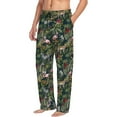 thumbnail image 3 of Kdxio Flamingos And Palm Leaves Print Men's Sleep Pajama Pant Lounge Pants with Pockets, 3 of 8