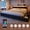 Black, variant on Satifur Queen Bed Frame with 6 Storage Drawers, Metal Platform Bed Frame with 2-Tier Storage Headboard & LED, Built in Charging Station, Noise-Free, No Box Spring Needed, Rustic Brown