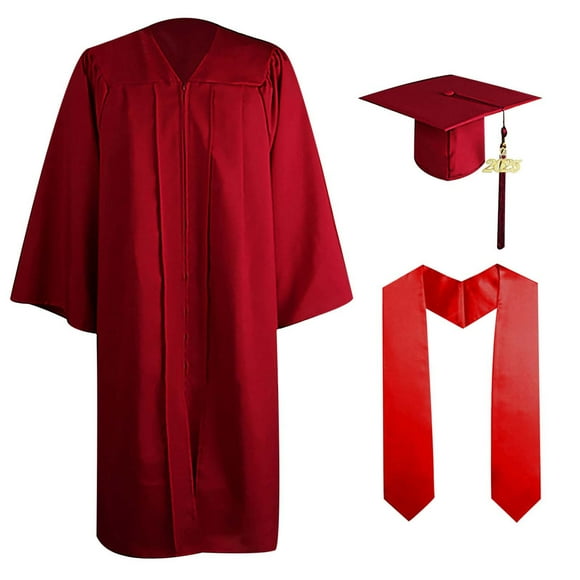 GraduationMall Graduation Gown And Cap For Adults 2025 Year Charm Unisex
