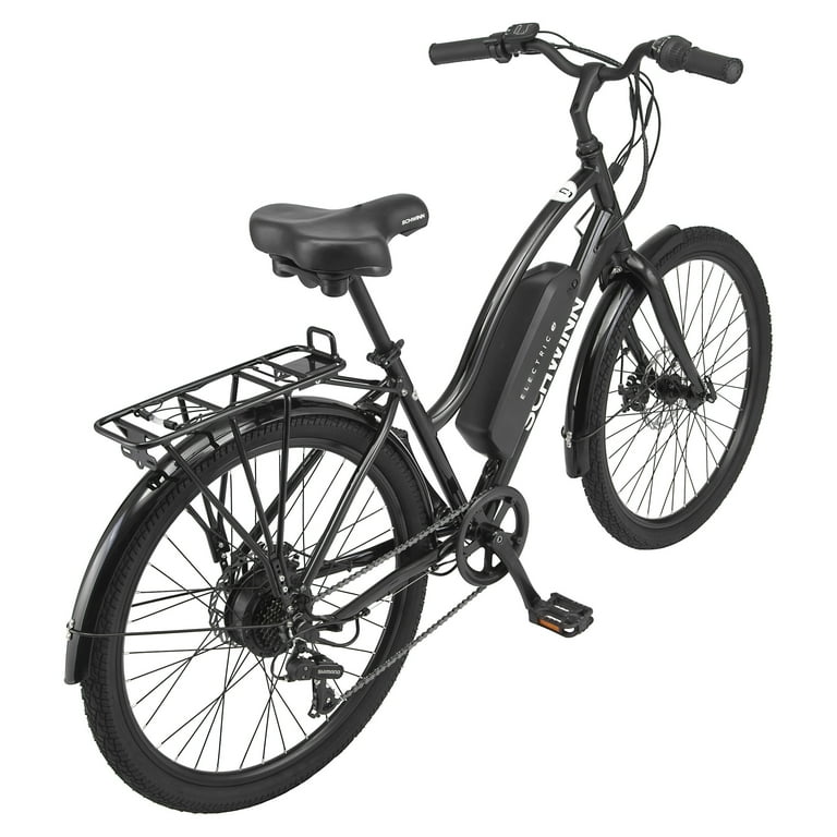 Schwinn 26 EC1 Low Step Cruiser Electric Bike for Adults 7 Speeds 250w Motor Black Ebike Walmart