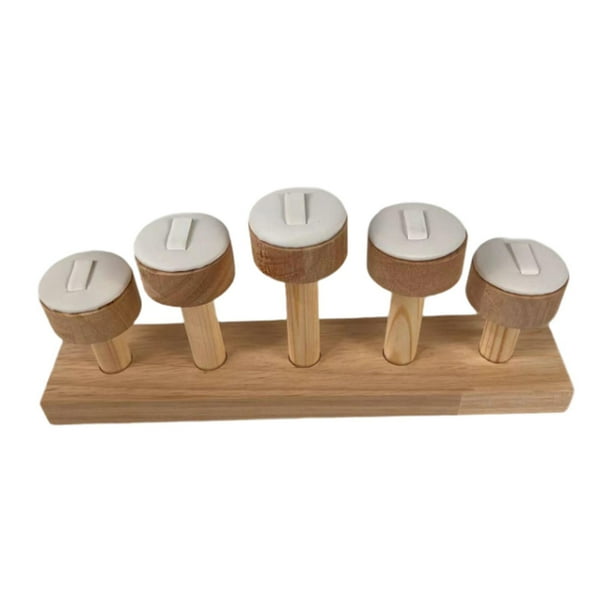 Exhibidor de anillos, vitrina, expositor de anillos de 5 niveles blanco