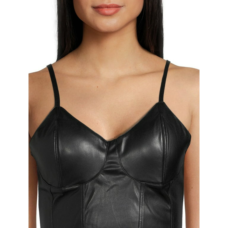 Madden NYC Juniors' Faux Leather Bustier Top 