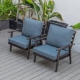thumbnail image 2 of LeisureMod Walbrooke Mid-Century Modern Outdoor Patio Armchair with Black Powder Coated Aluminum Frame and Removable Cushions for Patio, Balcony, and Backyard, Set of 2 (Navy Blue), 2 of 6