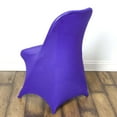 thumbnail image 2 of Efavormart 50pcs Stretchy Spandex Fitted Folding Chair Cover Dinning Event Slipcover For Wedding Party Banquet Catering - Purple, 2 of 9