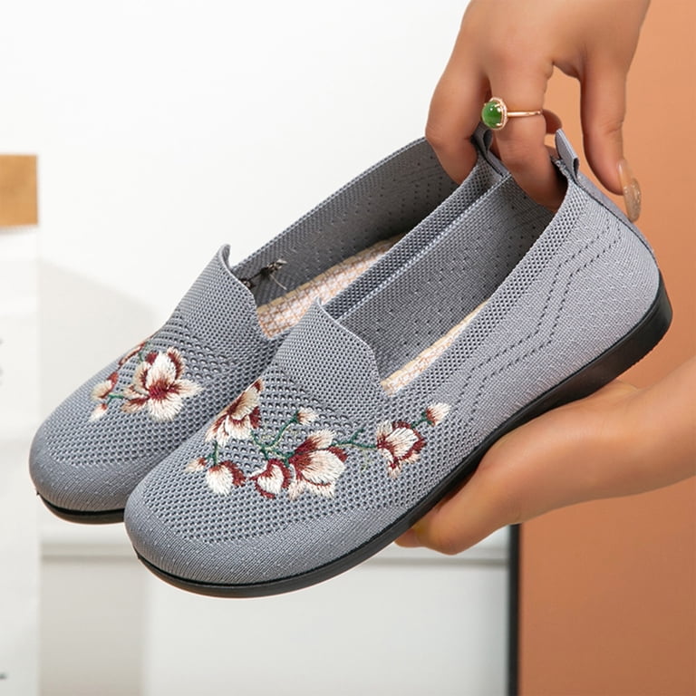 women's orthopedic dress shoes WXDSTW Sneakers Women, Orthopedic Leather Shoes, Lightweight, Anti-Slip, Breathable for Women, Mesh Slip On Walking Flat-Soled Loafers (Beige,4.5) EKVAHL Women's Orthopedic Dress Shoes,