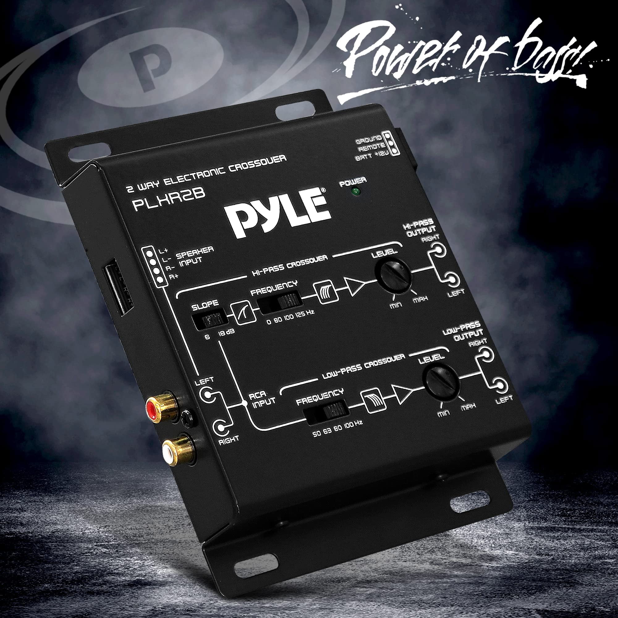 Pyle 2-Way Electronic Crossover Network Independent HighPass LowPass Controls 4-Channel RCA Outputs