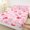 thumbnail image 3 of Manfei Cartoon Cute Bowtie Full Size Sheets,Kawaii Bow Tie Bed Sheets,Pink Bowknot Sheet Sets For Girls Kids,Luxury Bedroom Decor,4pcs, 3 of 7