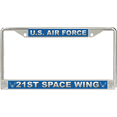 thumbnail image 1 of U.S. Air Force 21st Space Wing License Plate Frame, 1 of 1