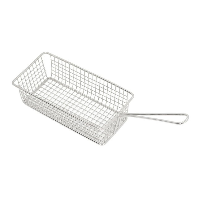 Panier de Friteuse, Panier de Friteuse Portable en Acier Inoxydable avec Longue Poignée