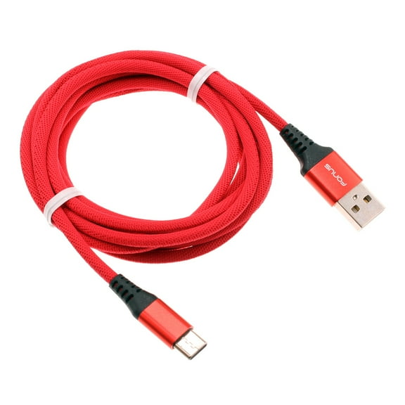 Type-C Red 10ft USB-C Cable for Galaxy S21 FE 5G - Charger Cord Power Wire Long Braided Fast Charge Compatible With Samsung Galaxy S21 FE 5G