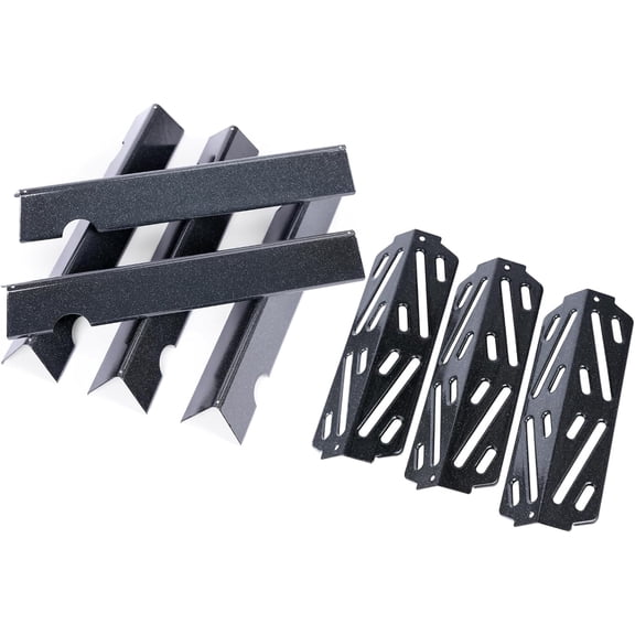 66795 Flavorizer Bars and 66040 Heat Deflector for Weber Genesis II 300 /LX 300 Series, Genesis II E-310 E-315 S-335 Grill Parts, Porcelain Steel Replacement Parts for Weber 66032 66685