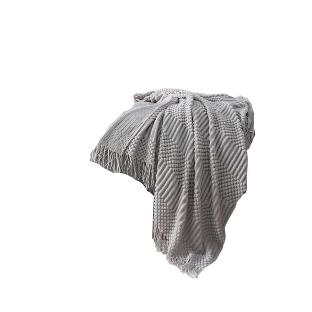 Monstrate Mantas nórdicas, blancas, informales, ligeras, suaves, estilo cómodo, decorativas, cálidas, grandes, para sofá, Camping Decoración del hogar Gris claro 127×170CM Monstrate HA071923-03