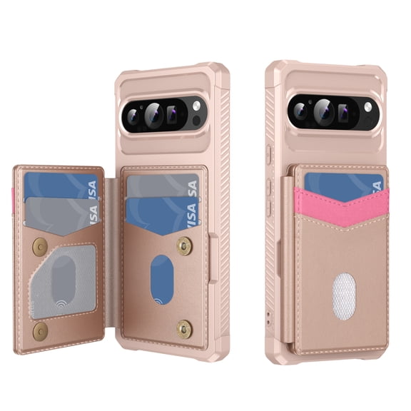 for Google Pixel 8 Wallet Case with RFID Blocking Card Holder,Premium PU Leather Back Flip Kickstand Drop Protective Shockproof Rugged Case Women Men For Google Pixel 8,Rosegold