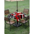 thumbnail image 3 of Outdoor Tablecloth with Umbrella Hole and Zipper, Red Black Geometric Square Table Cloth 54x54 Inch Waterproof Tablecloth, Modern Art Abstract Grey Line Picnic Table Cover for Patio Camping, 3 of 7