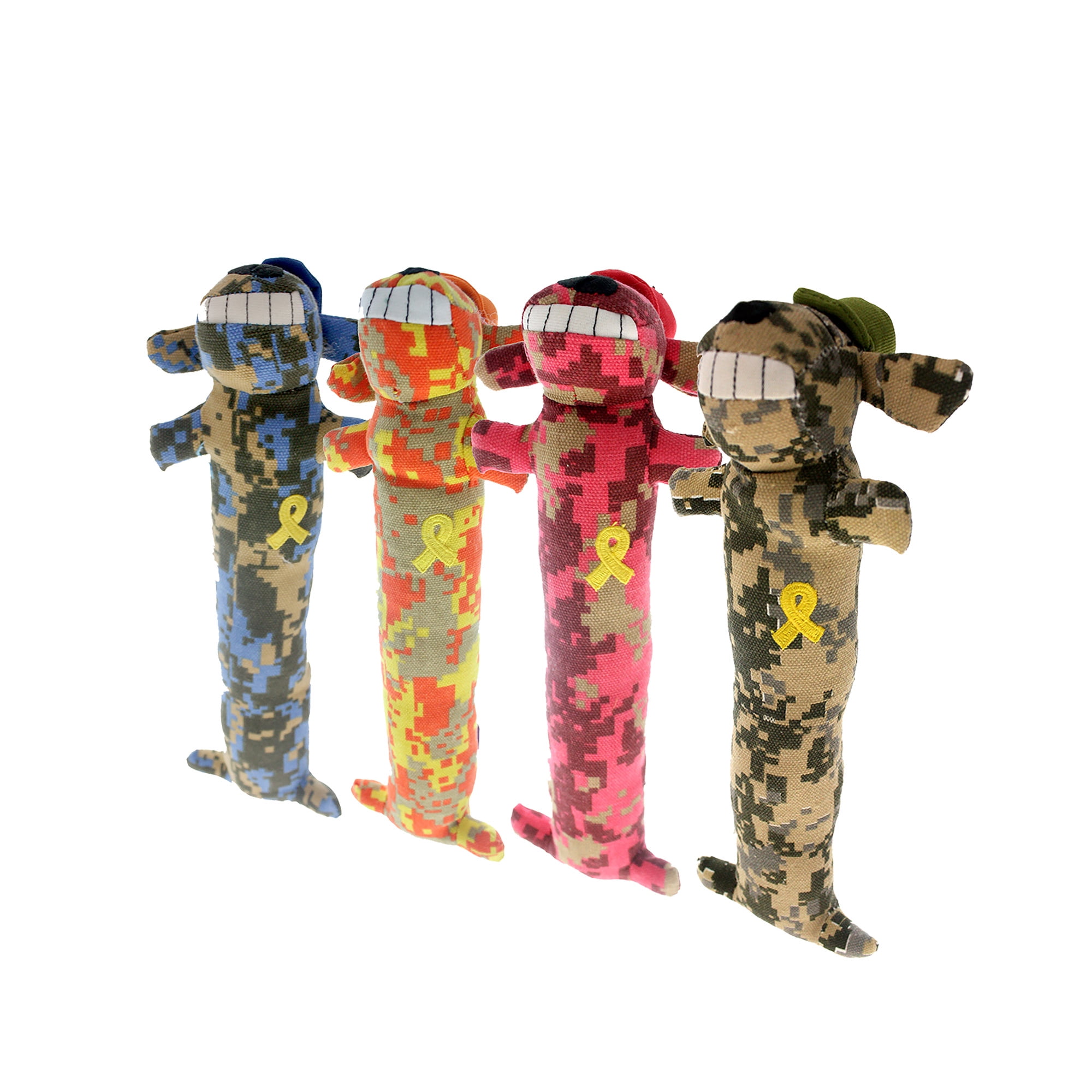 Multipet Support Our Troops Loofa Plush Dog Toy, Colors May Vary