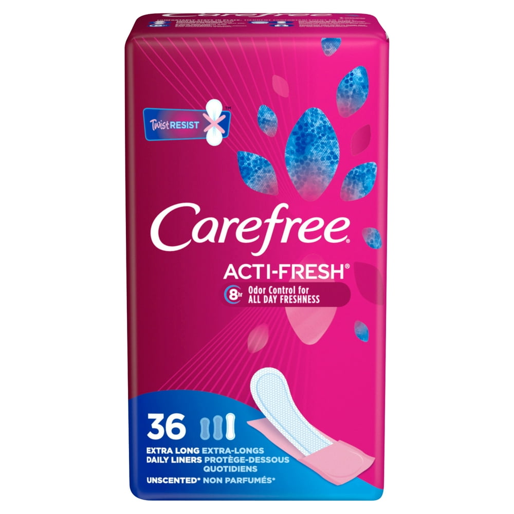 Carefree ACTiFresh Extra Long Pantiliners To Go, Unscented, 36 Ct