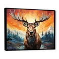thumbnail image 2 of Designart "Majestic Geometric Moose Brown and Orange Elegance III" Animals Floater Framed Canvas Art Print, 2 of 7