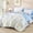 Blue-Queen (90"x90"), variant on Blue Queen (90"x90") 7-Piece Watercolour Floral Bed-in-a-Bag Bedding Set