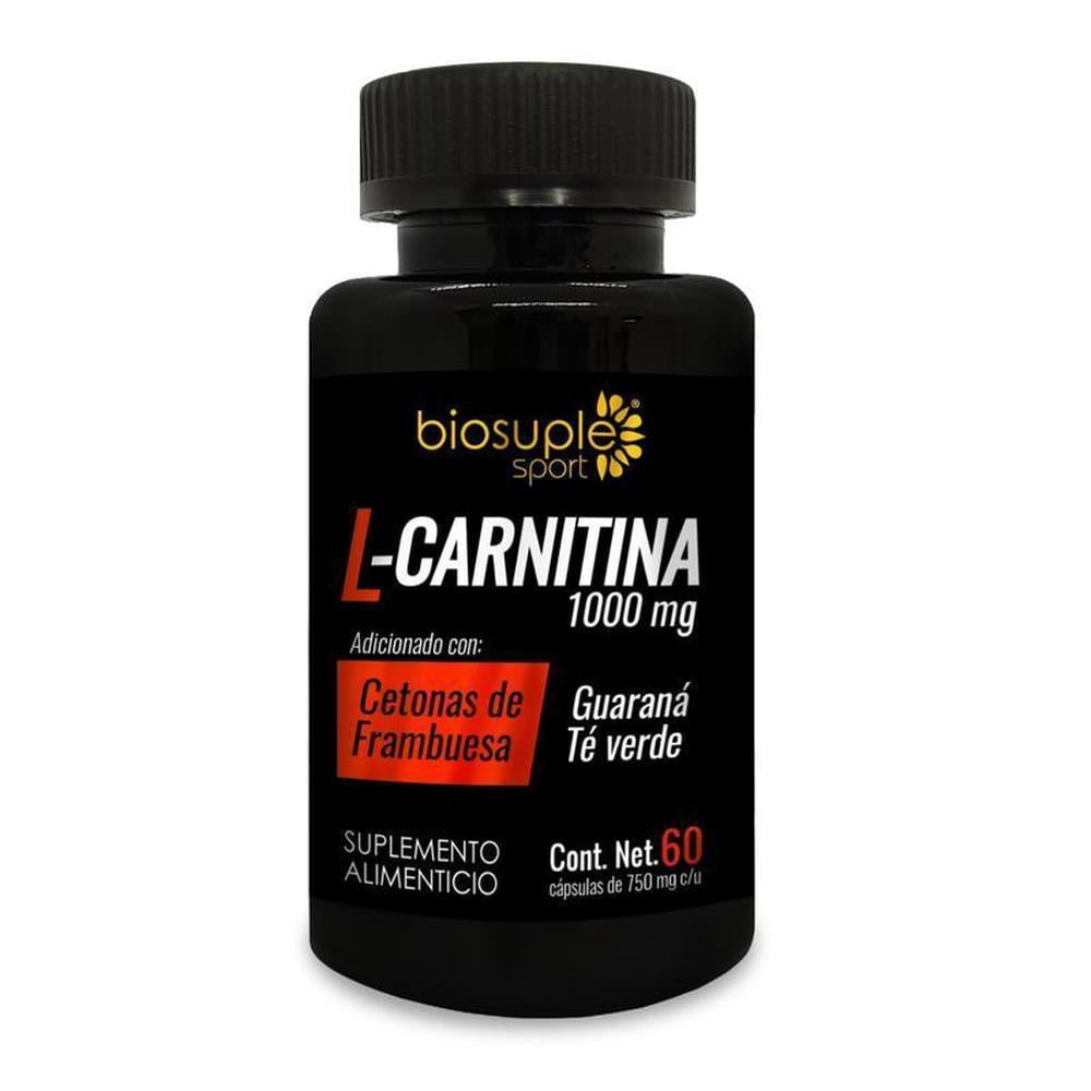 l carnitina con cetonas de frambuesa Suplemento L-Carnitina + Cetonas Frambuesa 60 Cápsulas Biosuple L- Carnitina