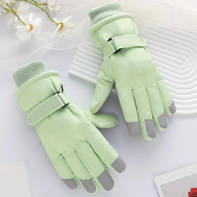 PRETXORVE Touchscreen Cycling Five-Finger Winter Waterproof Cold-Resistance Windproof Warm Cycling Fleece-Lined Cold-Weather Necessities