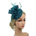 thumbnail image 4 of TODOZO Fascinators Hat Flower Mesh Ribbons Feathers On A Headband and A Clip Tea Party Headwear for Girls and Women Wedding Casual Clip Women Hair Fascinator Headpieces Handmade Headband Green, 4 of 4