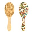 thumbnail image 2 of JSTEL Cute Dinosaur Cartoon Dino Hair Brush for Women Men Natural Wood Detangler Brushes for All Hair Types Hairbrush for Wet & Dry, 2 of 7