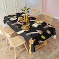 thumbnail image 3 of Brown Mushroom Leaf Black Pattern Rectangle Tablecloth 60"x102",Waterproof Polyester Rectangle Table Cloth, Wipeable Spillproof Polyester Tablecloth for Dining, Camping, Indoor and Outdoor, 3 of 6