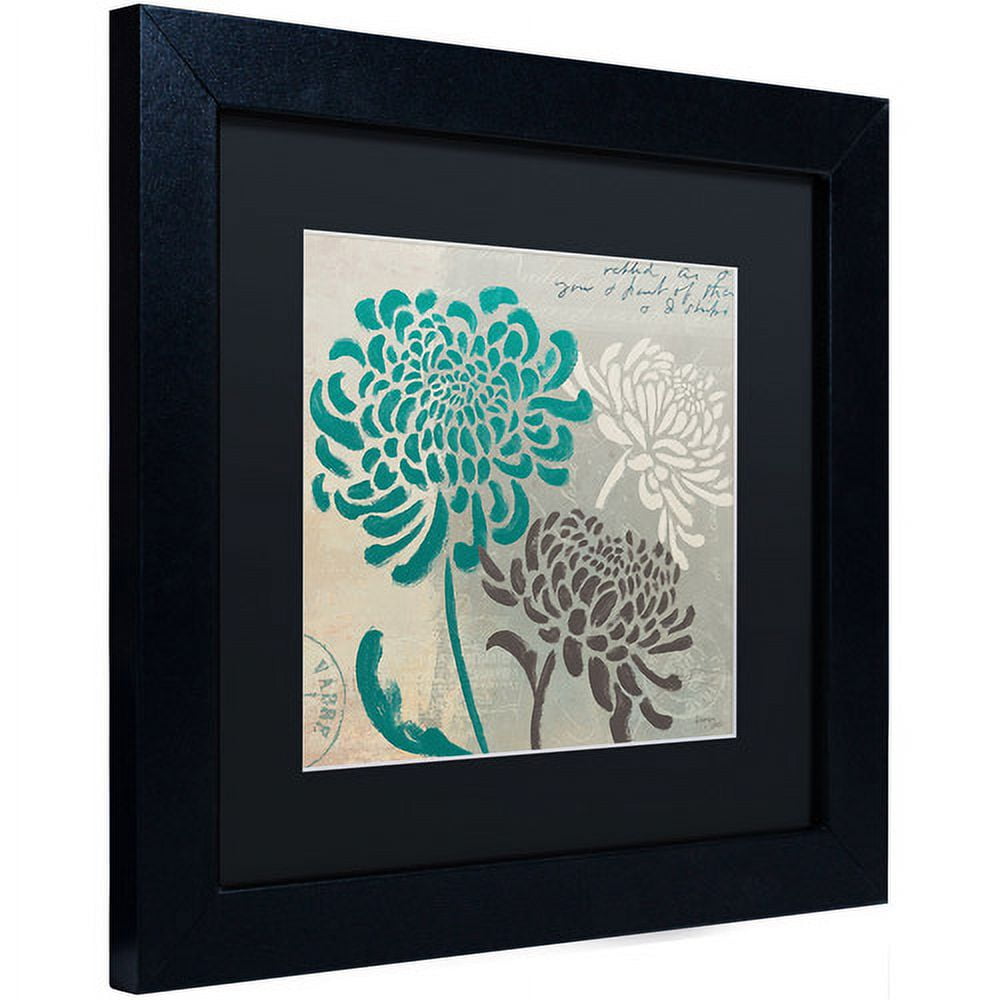 Trademark Fine Art "Chrysanthemums I" Canvas Art by Wellington Studio, Black Matte, Black Frame