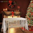 thumbnail image 6 of BadPiggies Christmas Rectangle Tablecloth White Lace Table Cover Snowflake Elk Printed for Wedding Holiday Room Decor 60" x 102", 6 of 7
