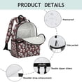 thumbnail image 4 of Black Skull Rose Pattern Backpack for School,Cute School Bag,Schoolbag with Adjustable Shoulder Straps & Padded Back,15.25"x11.5"x5.25", 4 of 5