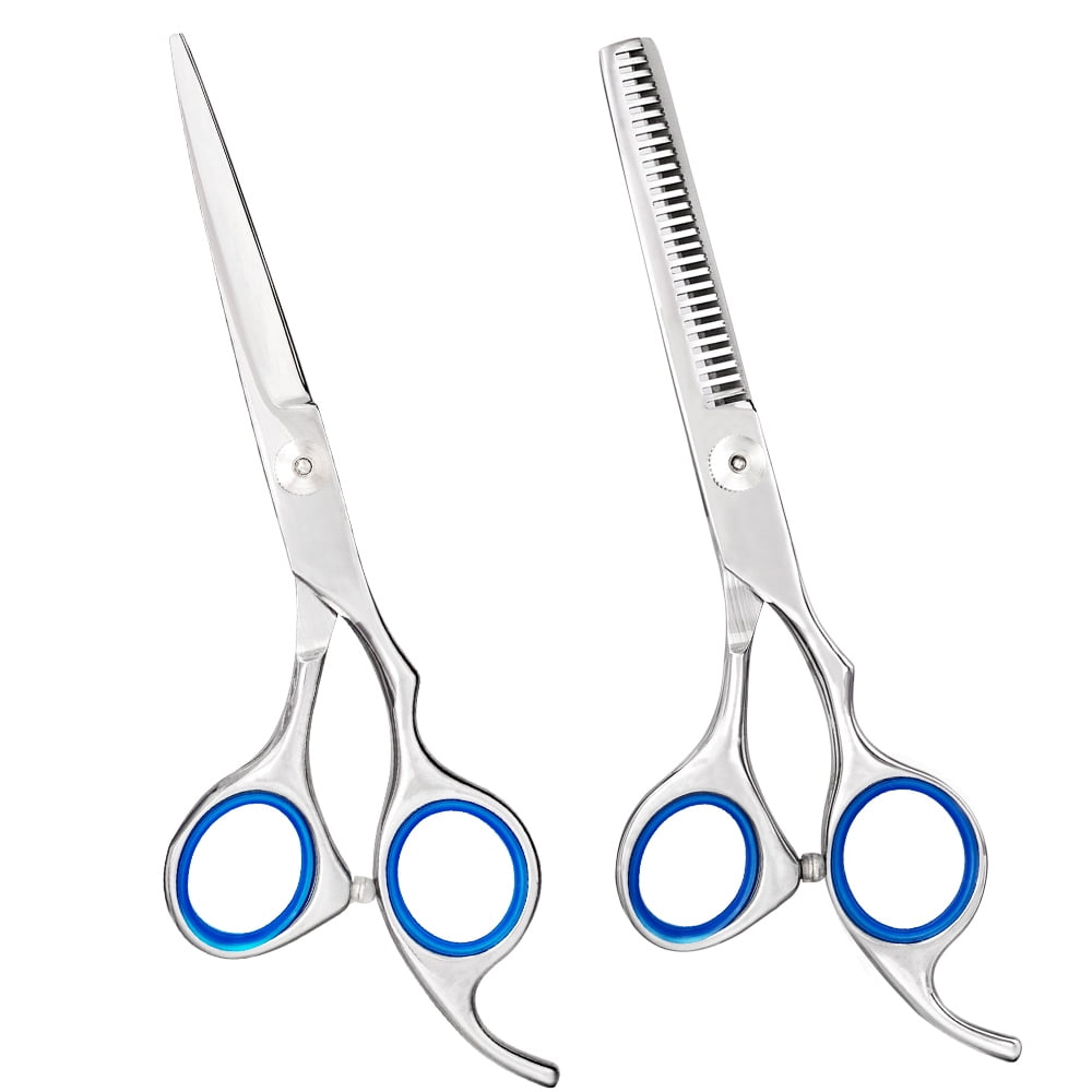 Haircut Shears Professional Barber Hair Cutting Trimming Razor Edge Teeth  Blending Scissor Stainless Steel 6.1 inch for Hairdressing Texturizing,  Home