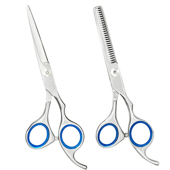 Hair Cutting Scissors Thinning Teeth Shears Set Professional Barber Hairdressing Texturizing Salon Razor Edge Scissor Japanese Stainless Steel 6.5 inch Blue