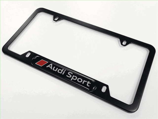 3D Audi Quattro S Line Emblem Stainless Steel License Plate Frame Rust Free
