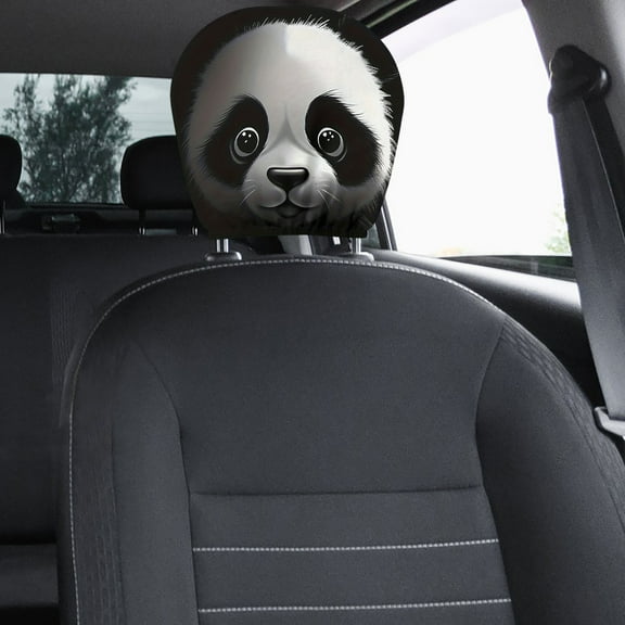 Ohmyroo Universal Stretchable Headrest Cover, Decorative Automotive Seat Protector with Print Design, for Car Interior Customization