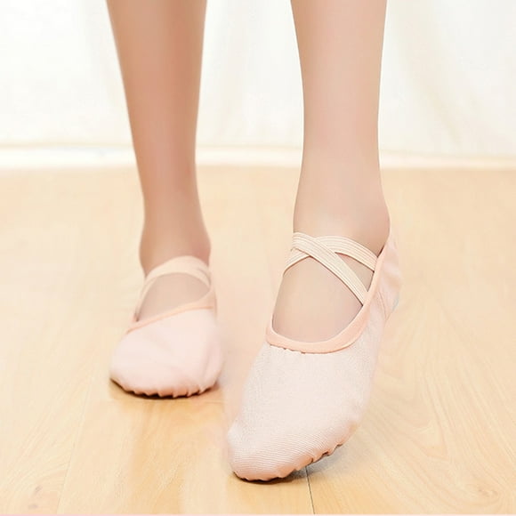 UPGRATOR 1 Pair Pink Dance Shoes For Girl Lace Free Breathable Cloth For Ballet Dance Yoga
