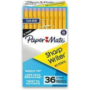 Paper Mate SharpWriter Mechanical Pencils | 0.7 mm #2 Pencil | Pencils for School Supplies, Yellow, 36 Count (Pack of 1)