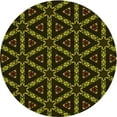 thumbnail image 1 of Ahgly Company Machine Washable Indoor Square Transitional Dark Yellow Green Area Rugs, 3' Square, 1 of 7