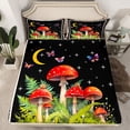 thumbnail image 2 of Feelyou Red Mushroom Plant Twin Sheet Sets, Butterfly Galaxy Stars Bedding, 3-Piece, 2 of 7