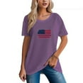 thumbnail image 6 of Women's 230g 100% Cotton Retro American Flag Printed T-Shirt, 6 of 9
