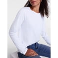 thumbnail image 5 of Scenario Women's Cotton Crewneck Tee with Long Sleeves, Sizes XS-XXXL, 5 of 6