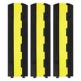thumbnail image 1 of TROPOW 2 Channel Rubber Cable Protector Ramp – Heavy-Duty Driveway Cord Cover & Traffic Speed Bump, 11,000 lbs per Axle Capacity, Modular Interlocking Design for Road, Garage, Warehouse, Stage, 1 of 6
