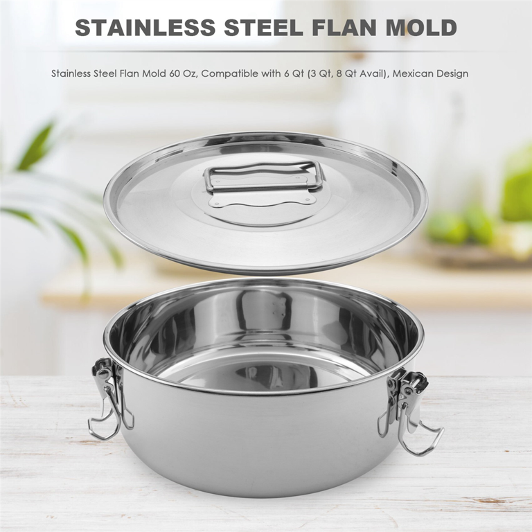  Hushee 2 Pieces Flan Pan Stainless Steel Flan Mold 7.5