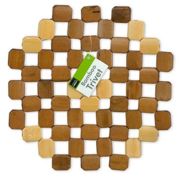 Handy Housewares 8" Natural Bamboo Wood Trivet Hot Pad Table Protector 3-pack