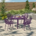 thumbnail image 6 of LeisureMod Stackable Dining Chair in Aluminum with Stackable and Floral Cutout Design Indoor Outdoor Use No Assembly for Modern Home, Kitchen, Patio Devon Collection Set of 4, 6 of 10