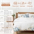 thumbnail image 6 of Thanksgiving Blue Bedding Duvet Cover Set King 4 Pieces Pumpkin Leaf Autumn Botanical Farm Wood Grain Bedding Set with Zipper Closure,1 Comforter Cover 92x106 Inches 1 Flat Sheet & 2 Pillow Cases, 6 of 7